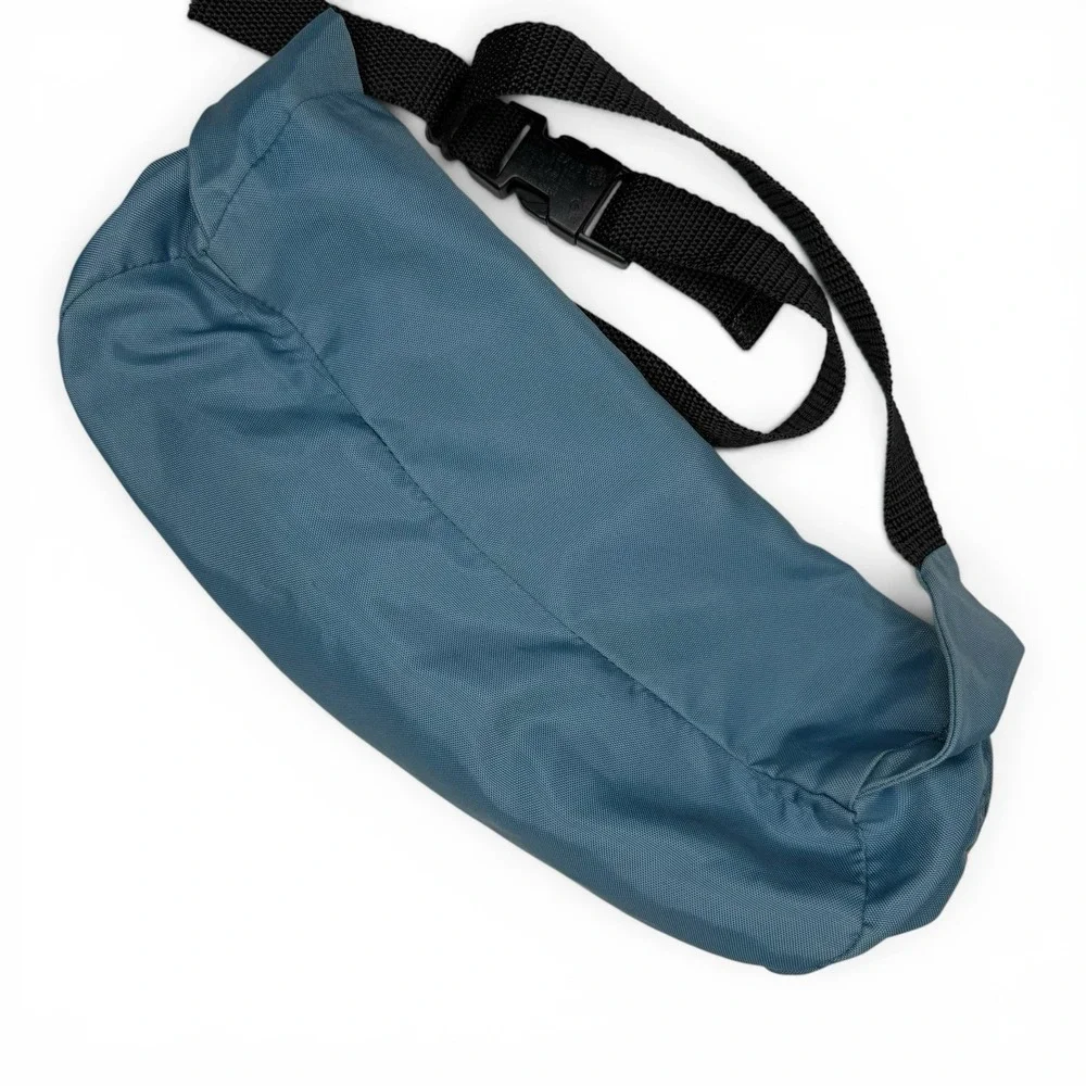Vintage 1990s Jansport Fanny Pack Hip Bag Blue Nylon Double Zip Made In USA